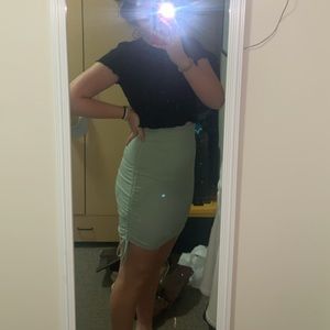 cute, sage bodycon skirt!
